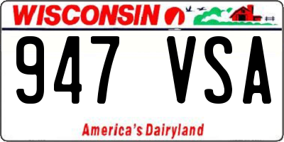 WI license plate 947VSA