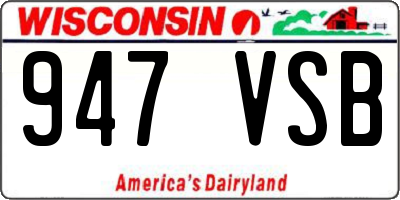 WI license plate 947VSB