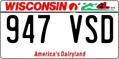WI license plate 947VSD