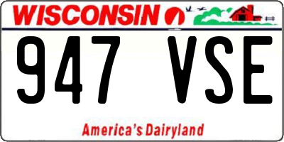 WI license plate 947VSE