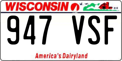WI license plate 947VSF