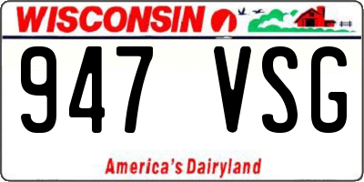 WI license plate 947VSG