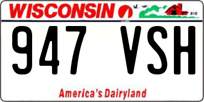 WI license plate 947VSH