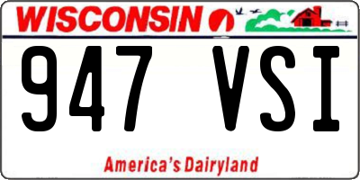 WI license plate 947VSI
