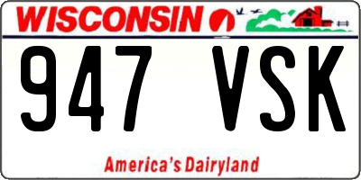 WI license plate 947VSK