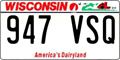 WI license plate 947VSQ