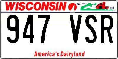 WI license plate 947VSR