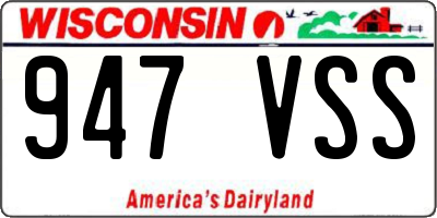 WI license plate 947VSS