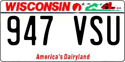WI license plate 947VSU