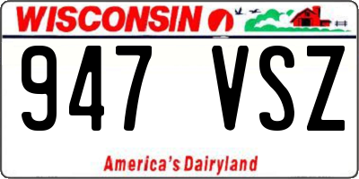 WI license plate 947VSZ