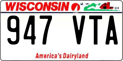 WI license plate 947VTA