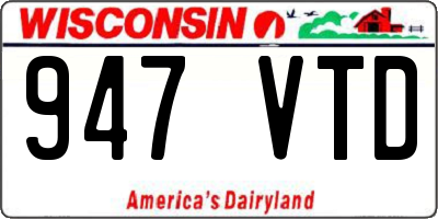 WI license plate 947VTD