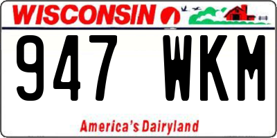 WI license plate 947WKM