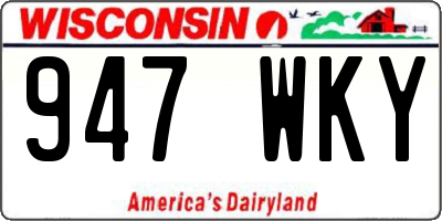 WI license plate 947WKY