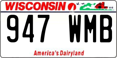WI license plate 947WMB