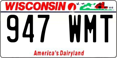 WI license plate 947WMT