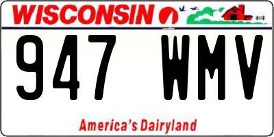 WI license plate 947WMV