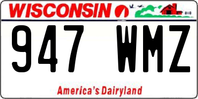 WI license plate 947WMZ