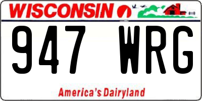WI license plate 947WRG