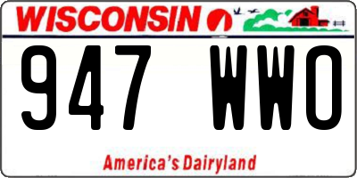 WI license plate 947WWO