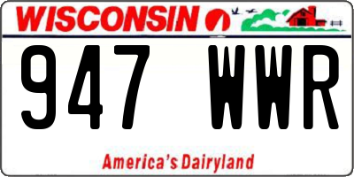 WI license plate 947WWR
