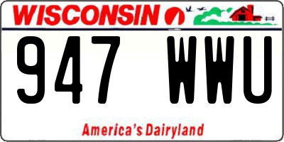 WI license plate 947WWU