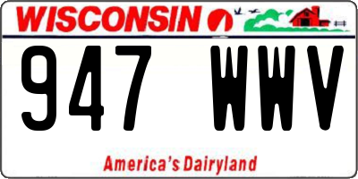 WI license plate 947WWV