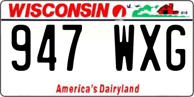 WI license plate 947WXG
