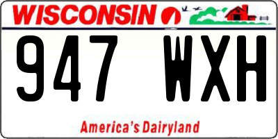 WI license plate 947WXH
