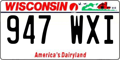 WI license plate 947WXI