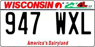 WI license plate 947WXL