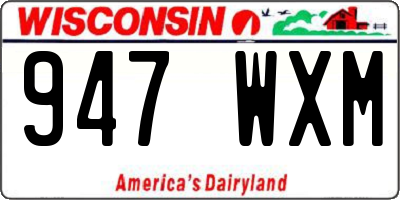WI license plate 947WXM