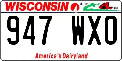 WI license plate 947WXO