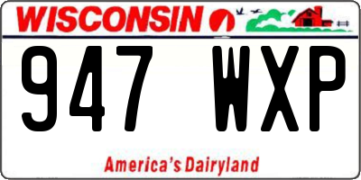 WI license plate 947WXP