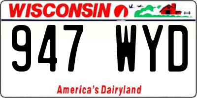WI license plate 947WYD