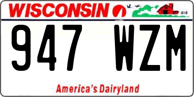 WI license plate 947WZM