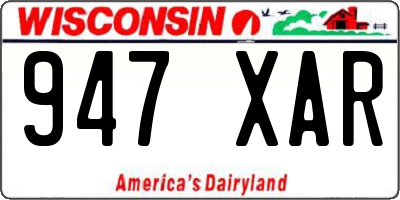 WI license plate 947XAR