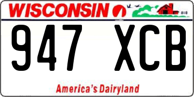 WI license plate 947XCB