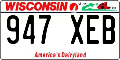 WI license plate 947XEB