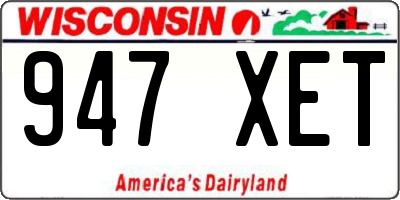 WI license plate 947XET