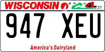 WI license plate 947XEU