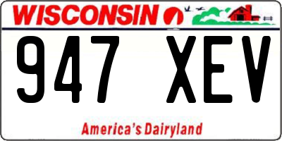 WI license plate 947XEV