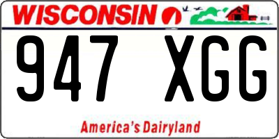 WI license plate 947XGG
