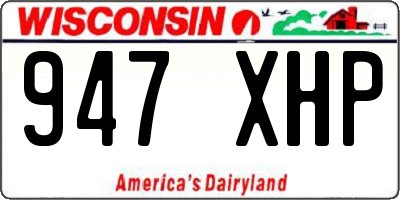 WI license plate 947XHP