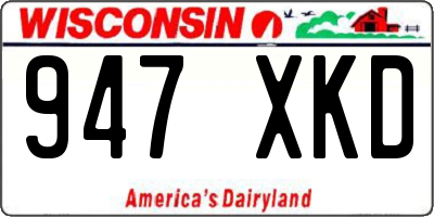 WI license plate 947XKD