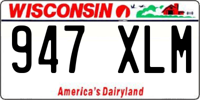 WI license plate 947XLM