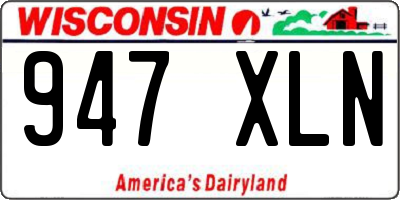 WI license plate 947XLN