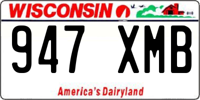 WI license plate 947XMB