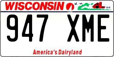 WI license plate 947XME