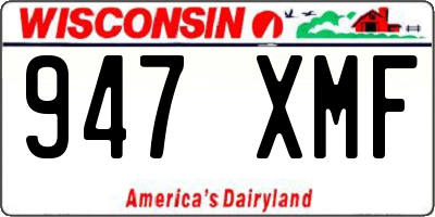 WI license plate 947XMF